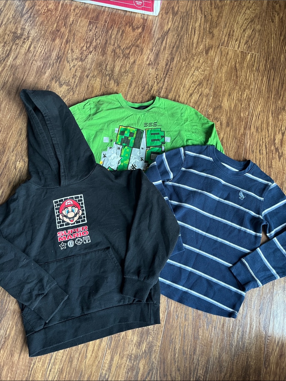 Nintendo Black & Green Kids Graphic Hoodie and Tee Set